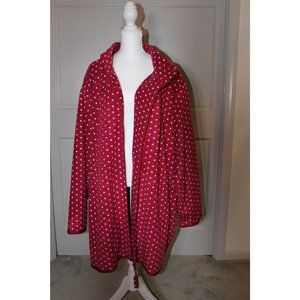 Adorable 6X Pink Polka Dotted Zip-up Fleece Jacket